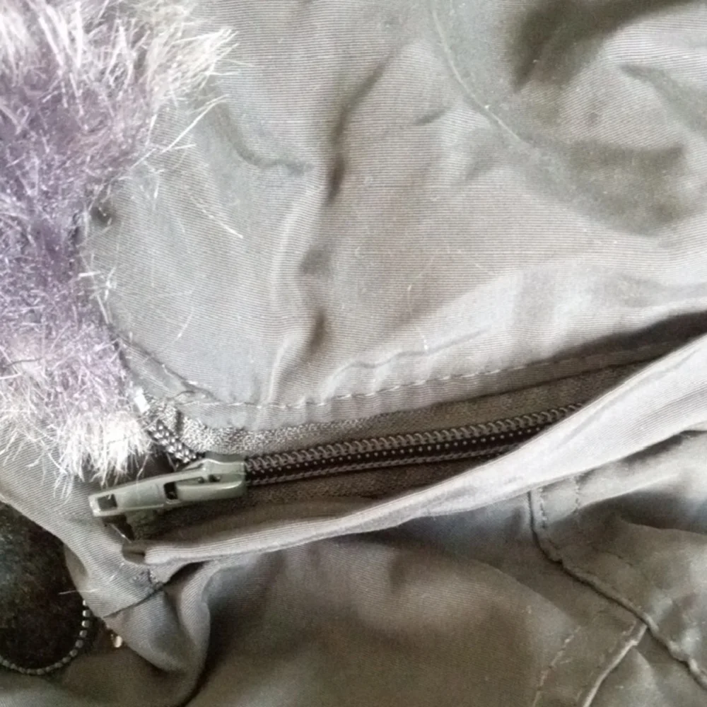 Women's Dark Green Parka Coat with Fur Trim - Picture 11 of 11